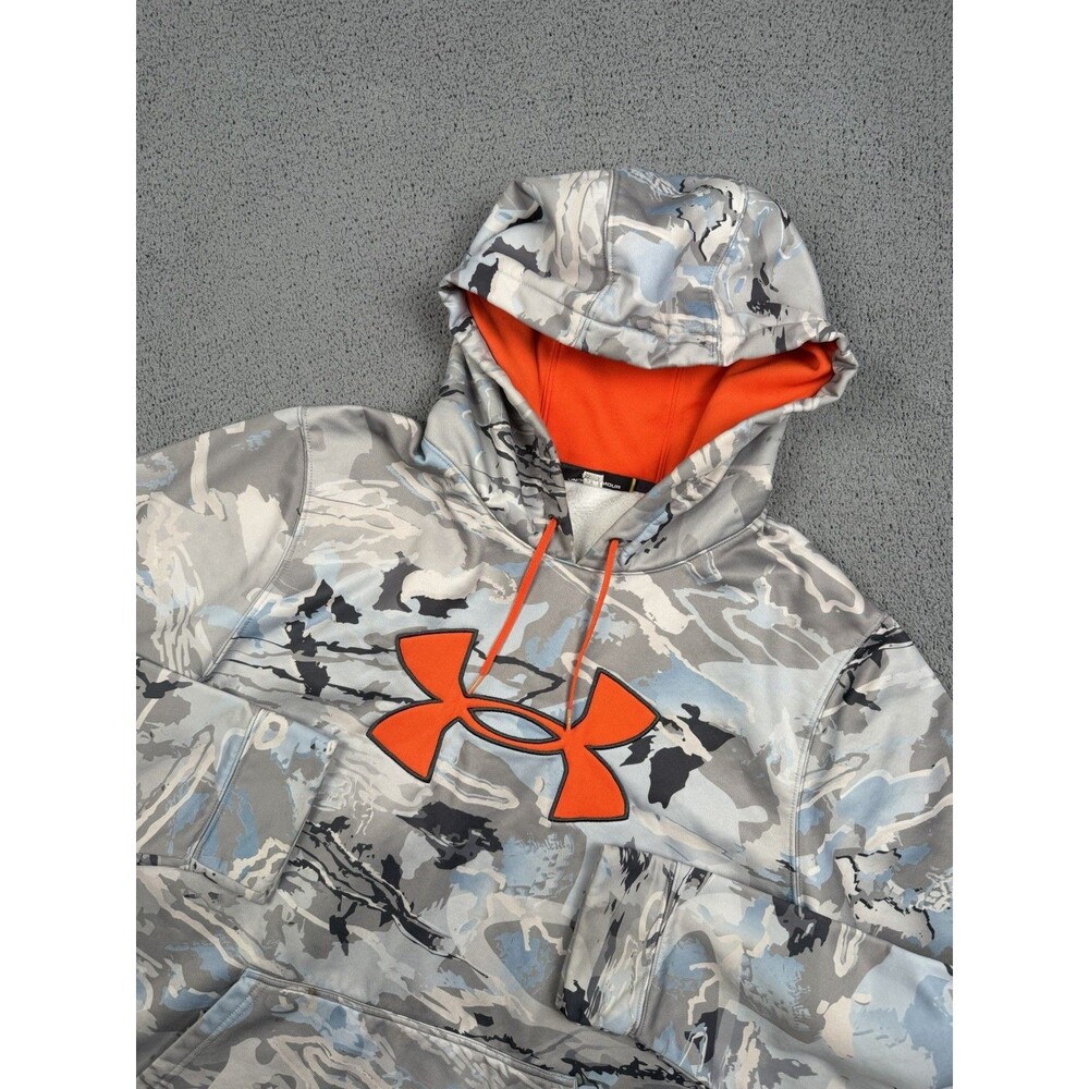 Under Armour Hoodie Mens XL Gray Camo Ridge Reaper Barren Pullover Sweatshirt